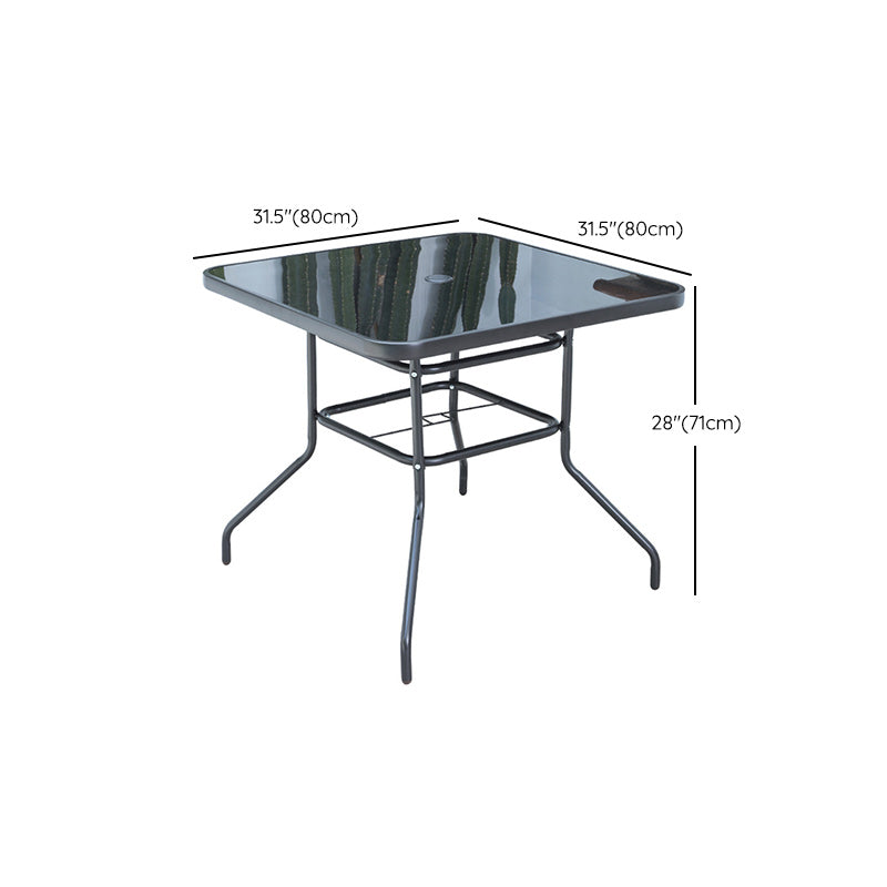 Industrial Bistro Table Water Resistant Glass/Plastic Top Table