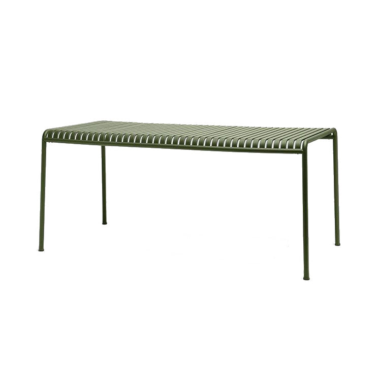Iron Dining Table Industrial Green Rectangle Rust Resistant Table
