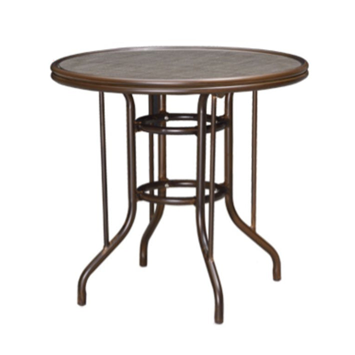 Metal and Glass Patio Table Industrial Style Home Balcony Outdoor Bistro Table