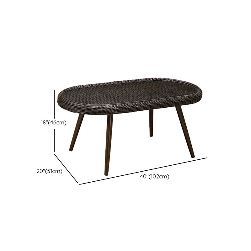Metal and Glass Patio Table Industrial Style Home Balcony Outdoor Bistro Table
