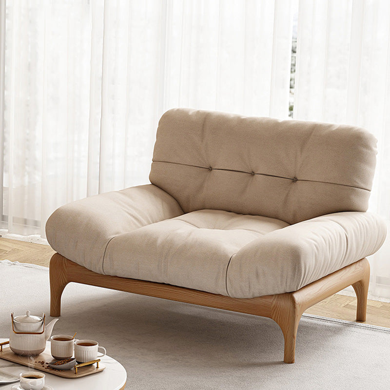 35.43" Tall Fabric Scandinavian Sofa Armless Tufted Back Sofa