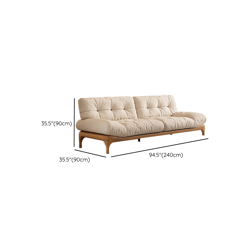 35.43" Tall Fabric Scandinavian Sofa Armless Tufted Back Sofa