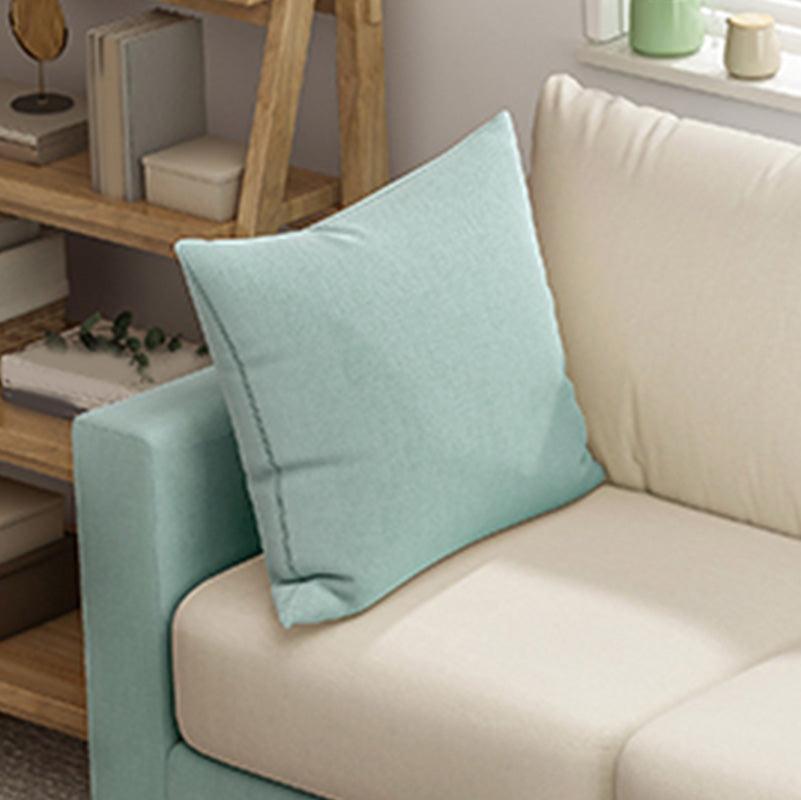 Modern Square Arm Sofa Wooden Standard Sofa for Living Room with Cushions Back