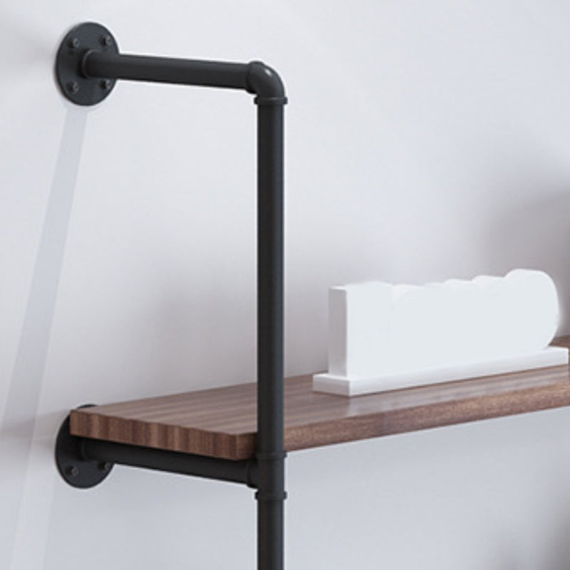 Industrial Closed Back Bookshelf Floating Wooden Natural Bookcase