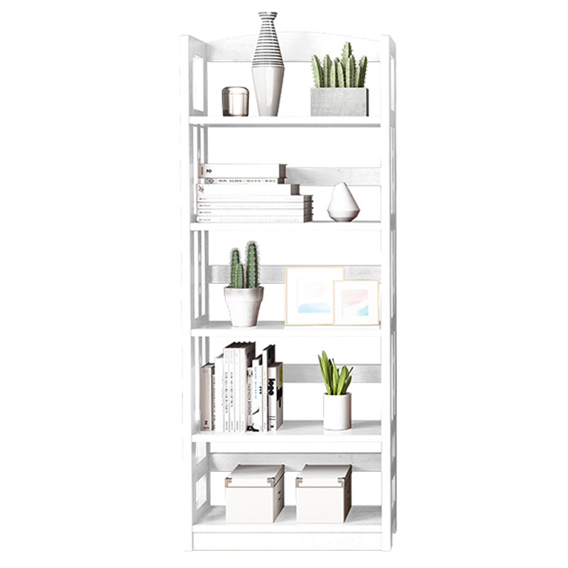Contemporary Standard Bookshelf Wooden Open Back Bookcase with Shelves