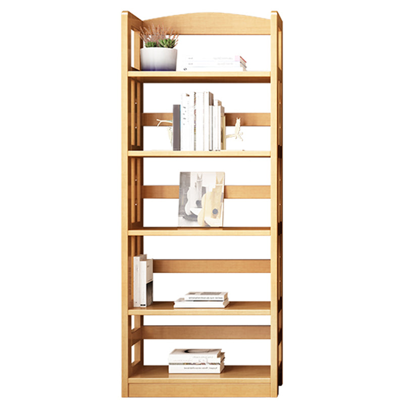 Contemporary Standard Bookshelf Wooden Open Back Bookcase with Shelves