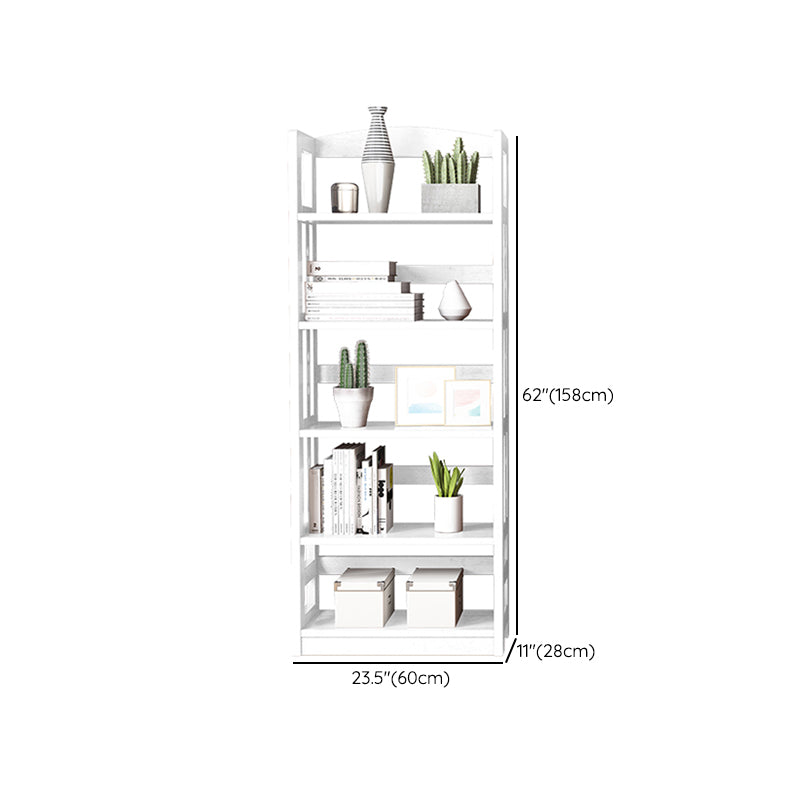Contemporary Standard Bookshelf Wooden Open Back Bookcase with Shelves