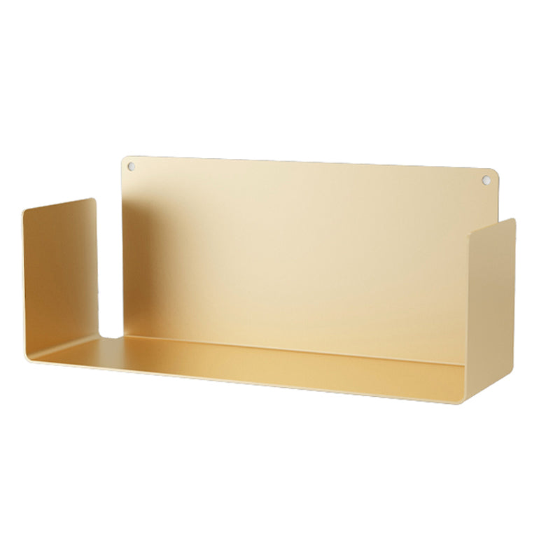 Contemporary Floating Bookcase Metal Closed Back Bookshelf with Shelves