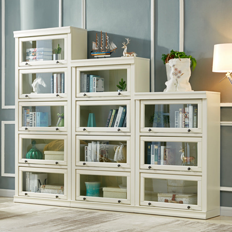 Contemporary Wooden Bookshelf White Standard Shelf Bookcase for Home Office