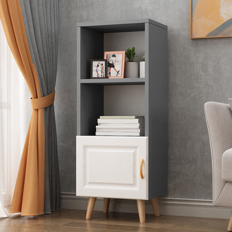 Contemporary Closed Back Bookshelf Standard Engineered Wood Bookcase
