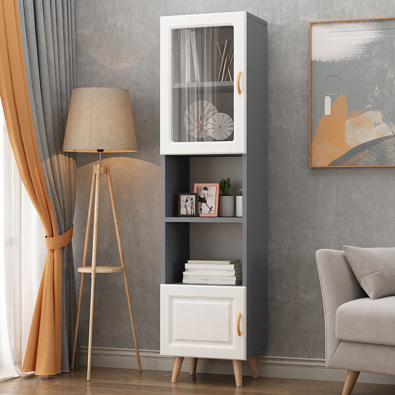 Contemporary Closed Back Bookshelf Standard Engineered Wood Bookcase