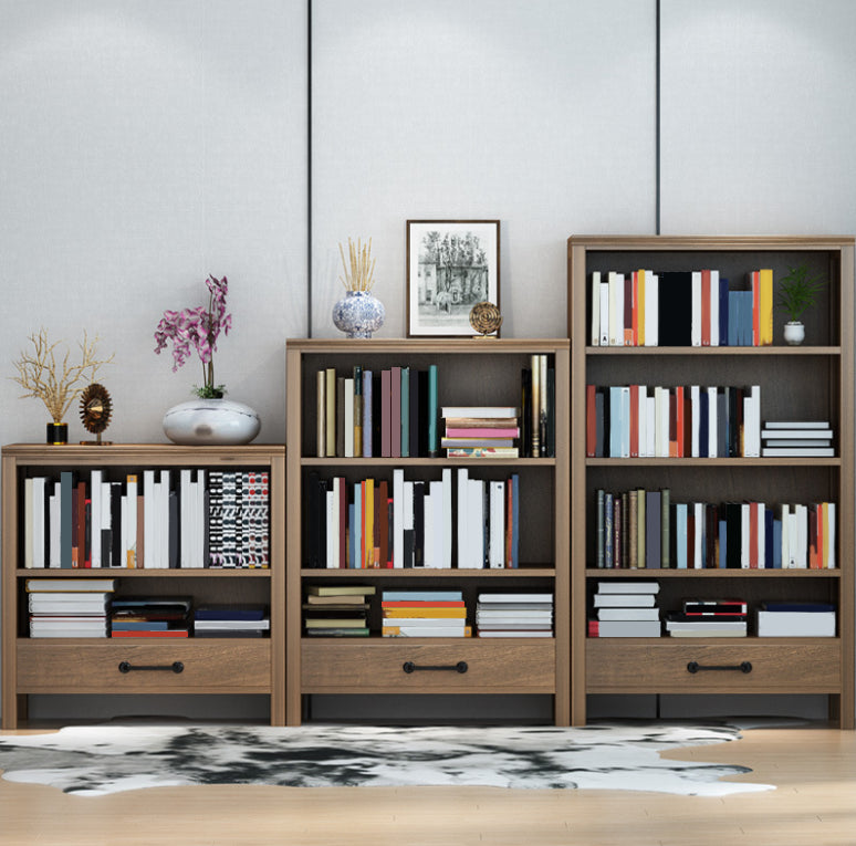 Contemporary Standard Bookcase Closed Back Wooden Bookshelf  with Shelves