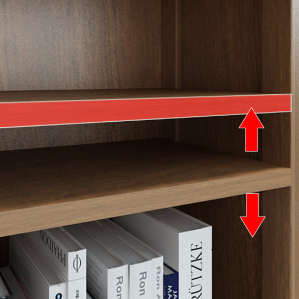 Contemporary Standard Bookcase Closed Back Wooden Bookshelf  with Shelves