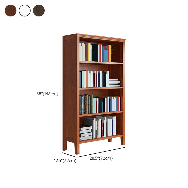 Contemporary Standard Bookcase Closed Back Wooden Bookshelf  with Shelves