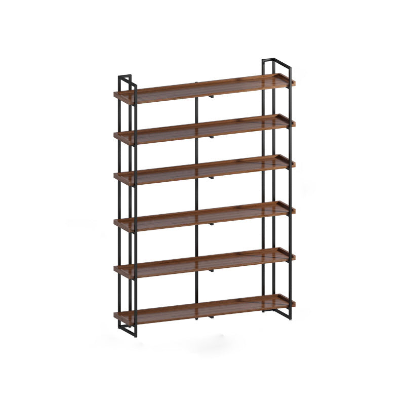 Industrial Antique Finish Bookcase Metal Etagere Bookshelf with Rectangular Shelves