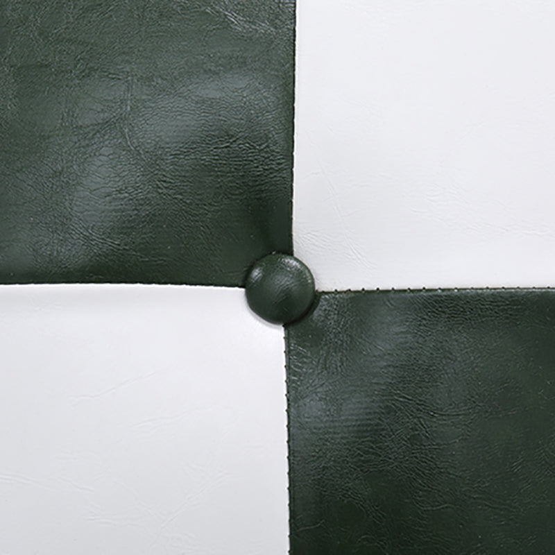 Leather Ottoman Clover Shape Color Panel Tufted Water Resistant Nailhead Trim Ottoman