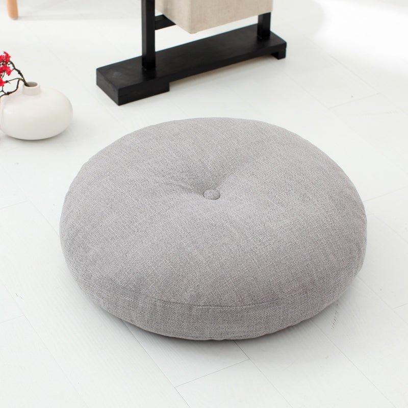 Modern Pouf Ottoman Cotton Upholstered Tufted Tear Resistant Round Ottoman