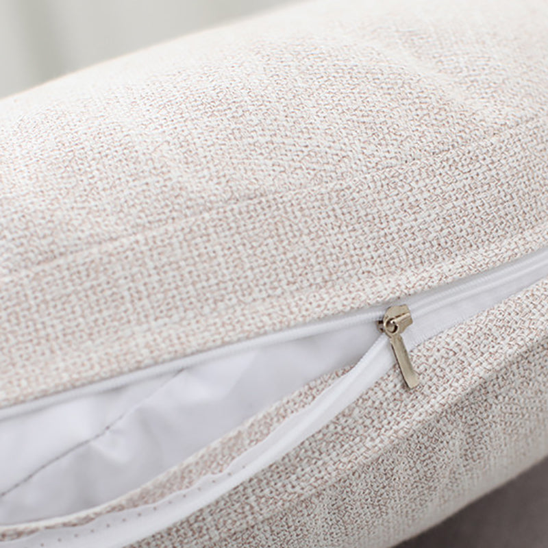 Modern Pouf Ottoman Cotton Upholstered Tufted Tear Resistant Round Ottoman