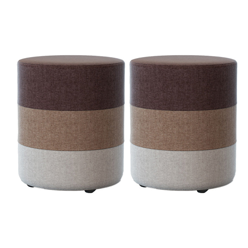 Color Panel Ottoman Removable and Washable Slipcover Modern Cotton Linen Ottoman