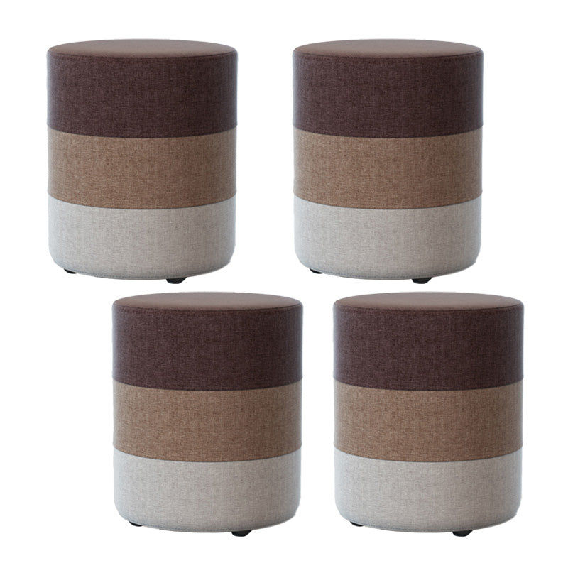 Color Panel Ottoman Removable and Washable Slipcover Modern Cotton Linen Ottoman