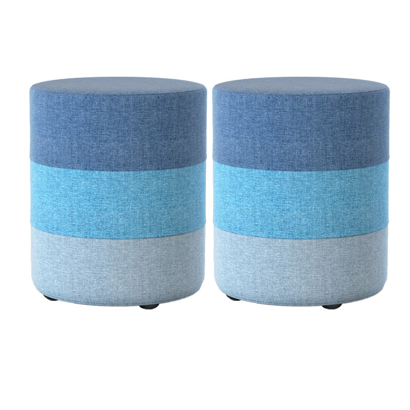 Color Panel Ottoman Removable and Washable Slipcover Modern Cotton Linen Ottoman