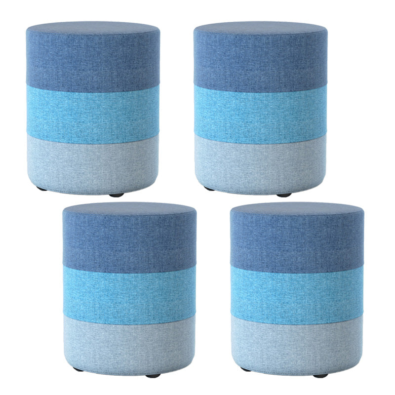 Color Panel Ottoman Removable and Washable Slipcover Modern Cotton Linen Ottoman
