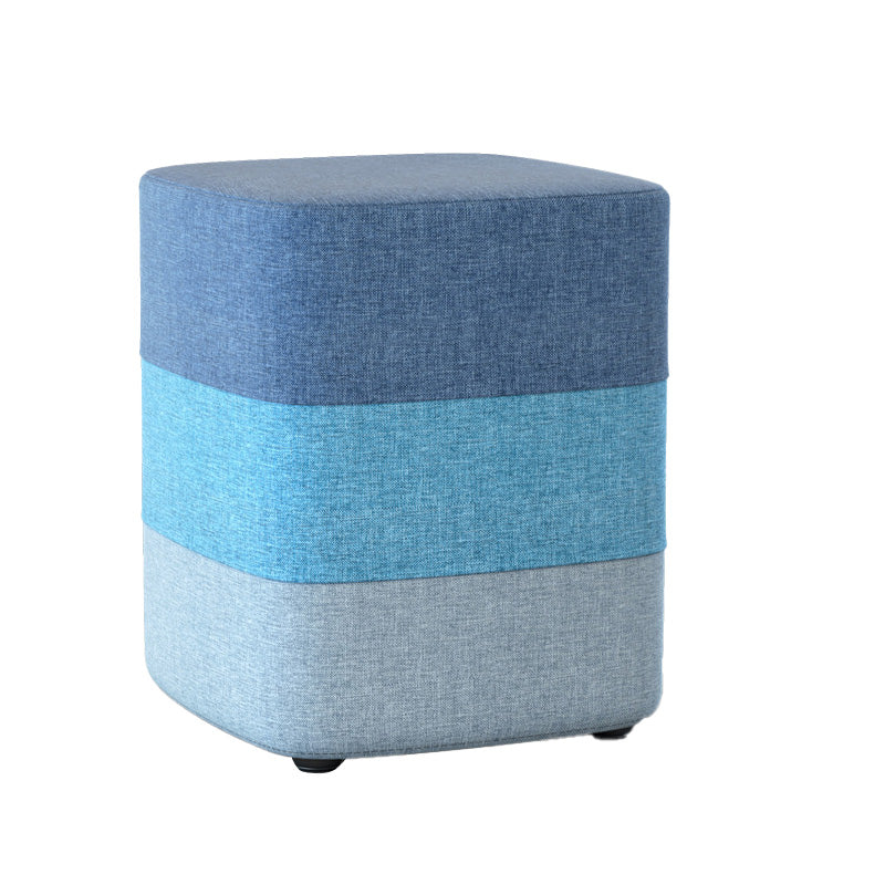 Color Panel Ottoman Removable and Washable Slipcover Modern Cotton Linen Ottoman