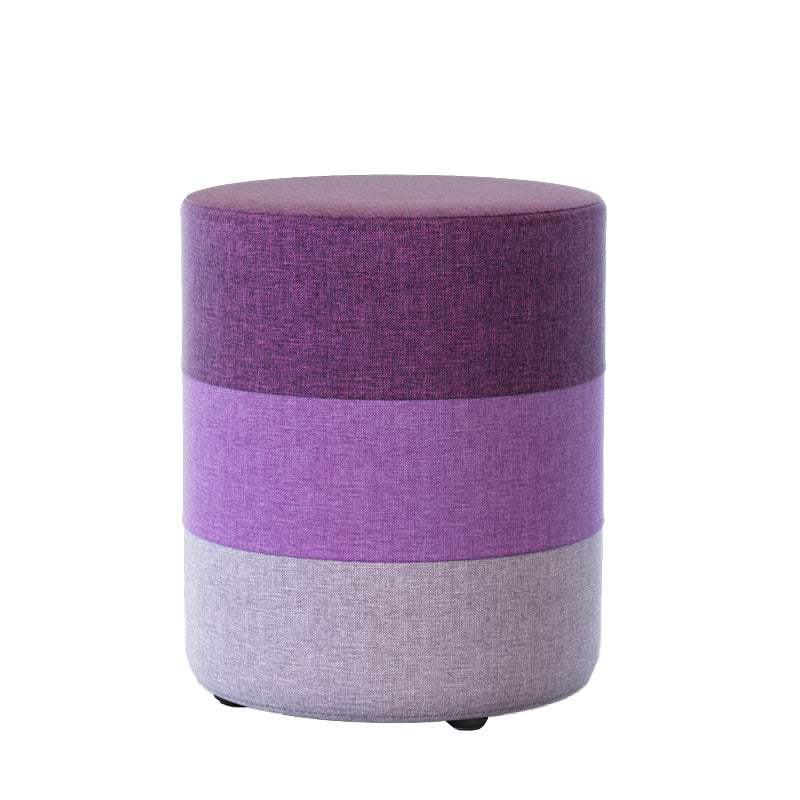 Color Panel Ottoman Removable and Washable Slipcover Modern Cotton Linen Ottoman
