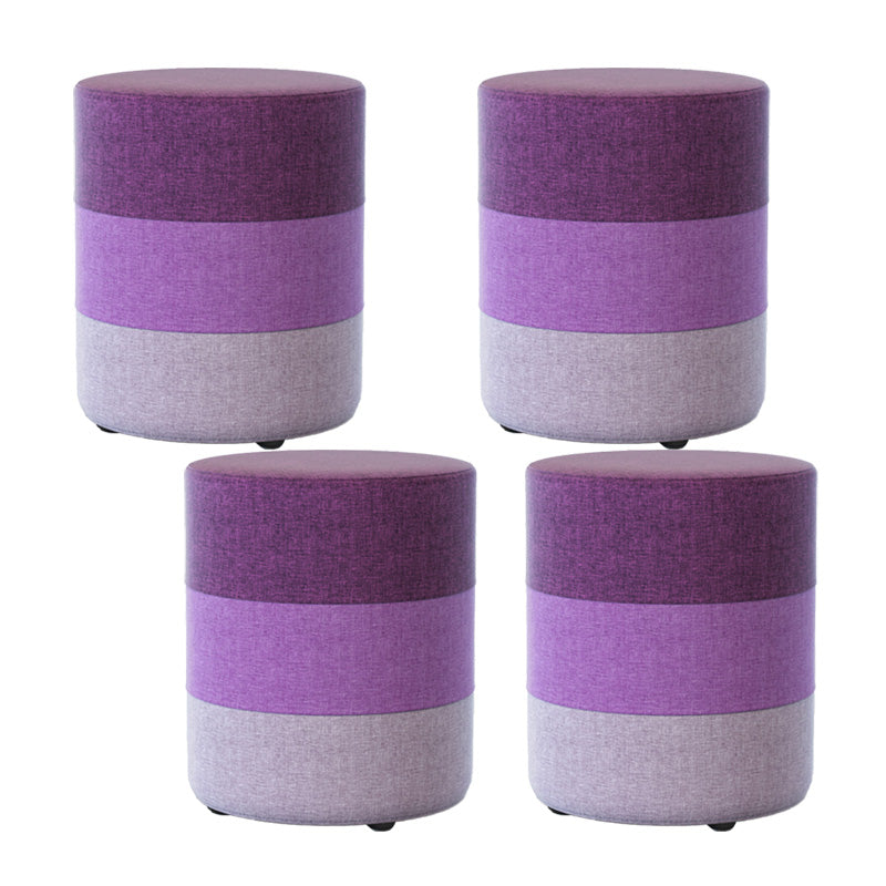 Color Panel Ottoman Removable and Washable Slipcover Modern Cotton Linen Ottoman