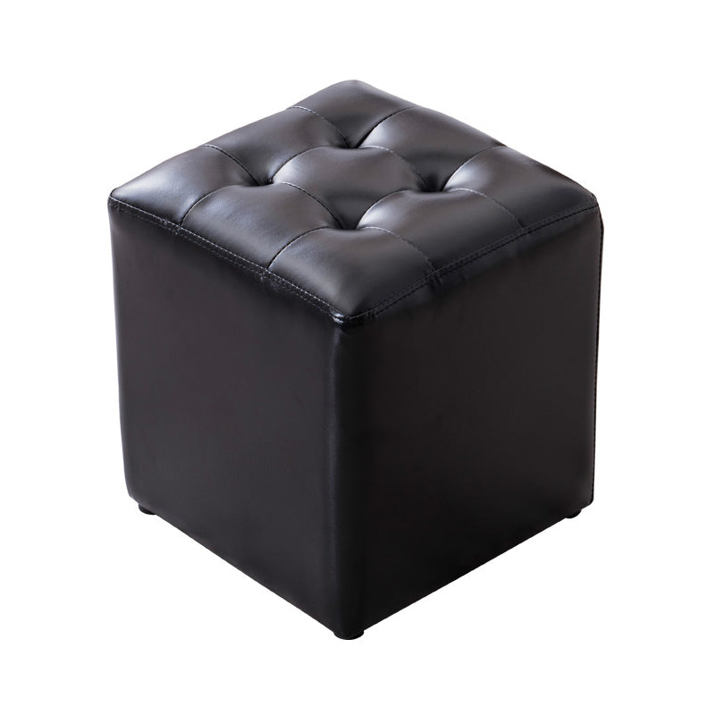 Modern Leather Pouf Water Resistant Round Pouf for Living Room