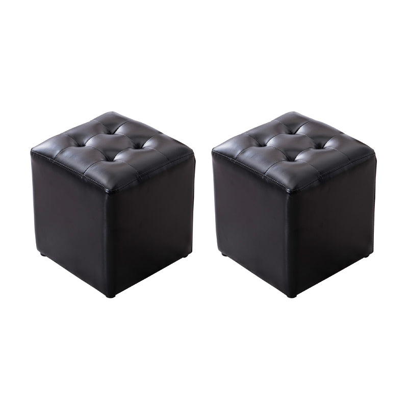Modern Leather Pouf Water Resistant Round Pouf for Living Room