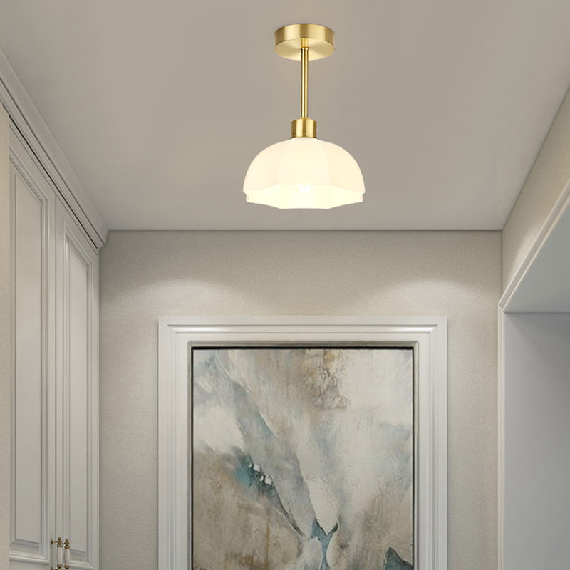 Modern Ceiling Light 1-Light Ceiling Mount Lamp with Glass Shade for Bedroom