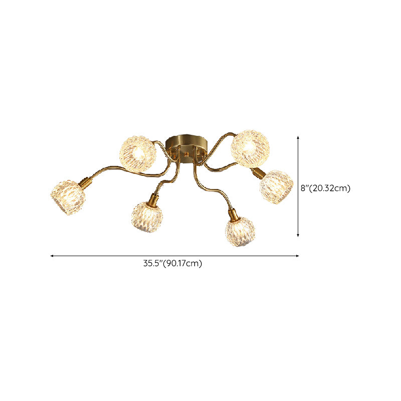 Contemporary Ceiling Lamp Colorful Glass Shade Flush Mount Light Fixture for Sitting Room