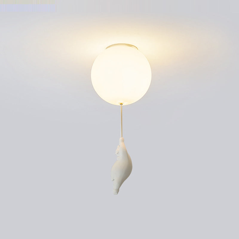 Contemporary Bear Ceiling Lamp Acrylic Shade Flush Mount Light Fixture