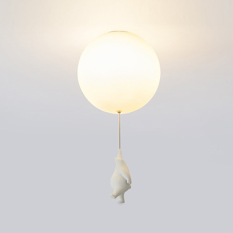 Contemporary Bear Ceiling Lamp Acrylic Shade Flush Mount Light Fixture