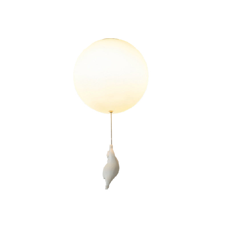 Contemporary Bear Ceiling Lamp Acrylic Shade Flush Mount Light Fixture