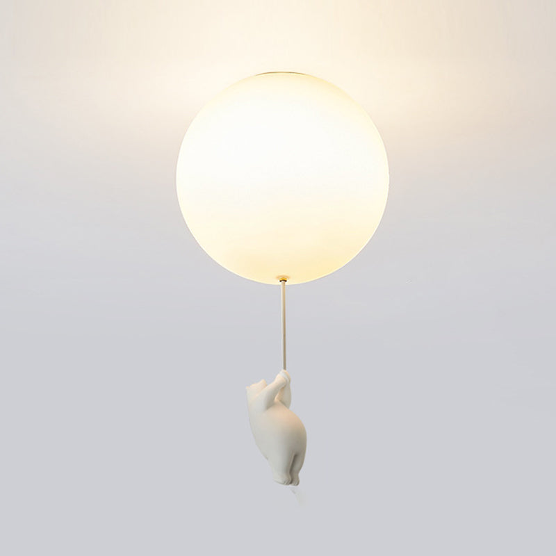 Contemporary Bear Ceiling Lamp Acrylic Shade Flush Mount Light Fixture