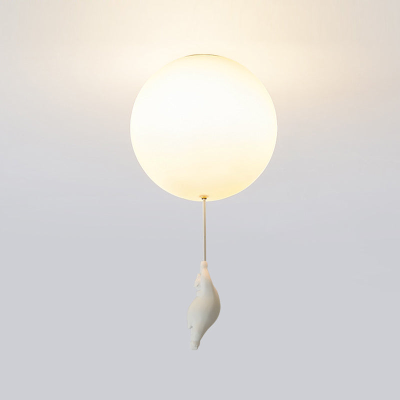 Contemporary Bear Ceiling Lamp Acrylic Shade Flush Mount Light Fixture