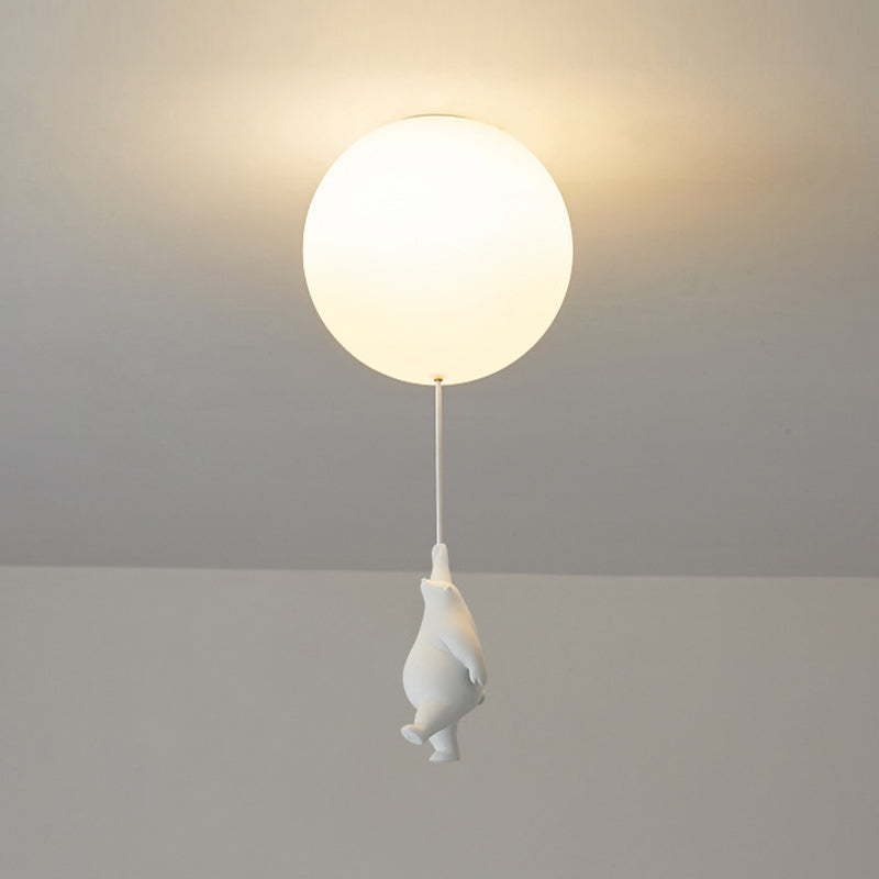 Contemporary Bear Ceiling Lamp Acrylic Shade Flush Mount Light Fixture