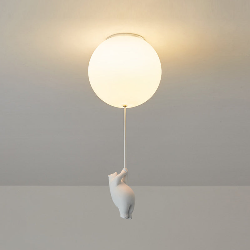 Contemporary Bear Ceiling Lamp Acrylic Shade Flush Mount Light Fixture