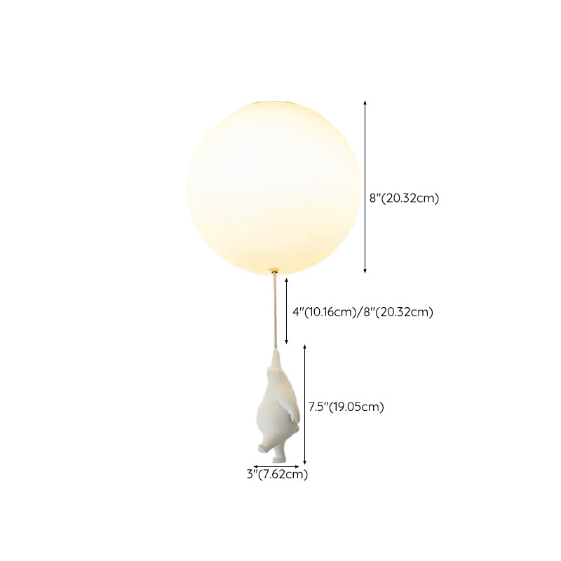 Contemporary Bear Ceiling Lamp Acrylic Shade Flush Mount Light Fixture