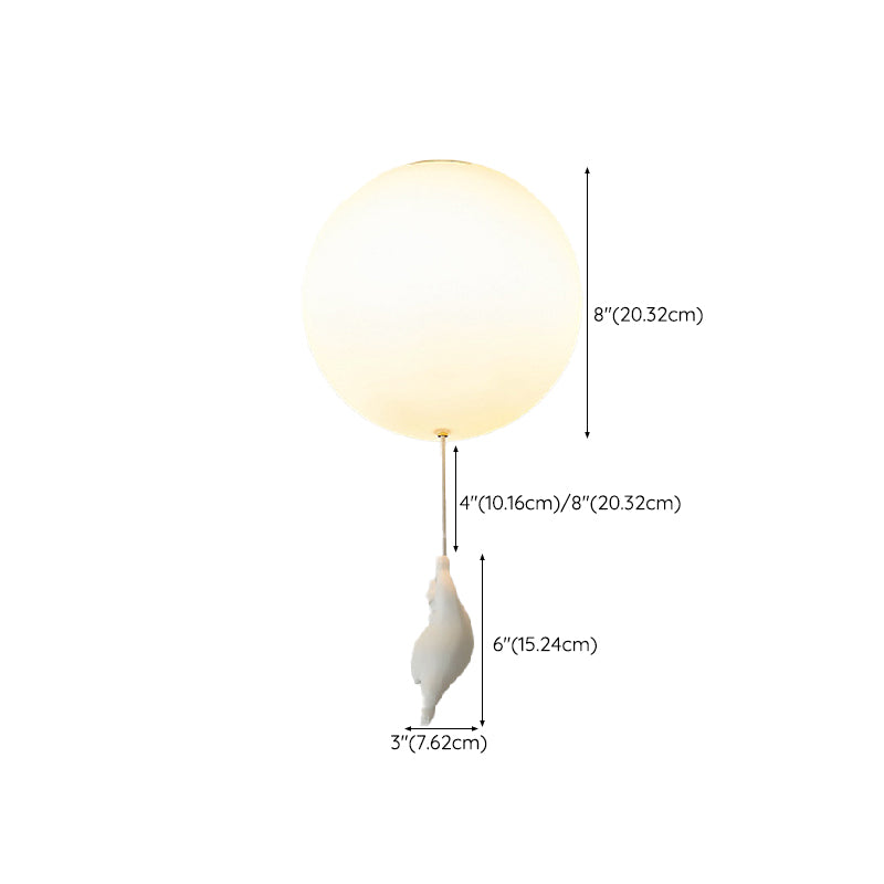 Contemporary Bear Ceiling Lamp Acrylic Shade Flush Mount Light Fixture