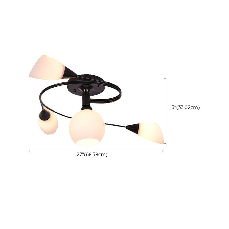 Glass Geometric Shape Flush Mount Light Modern-Style Multi Lights Flush Ceiling Light
