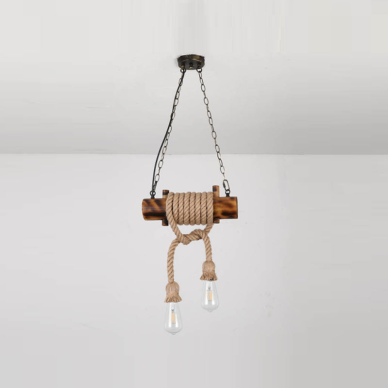 Industrial Style Island Light Hemp Rope Island Hanging Lamp for Living Room