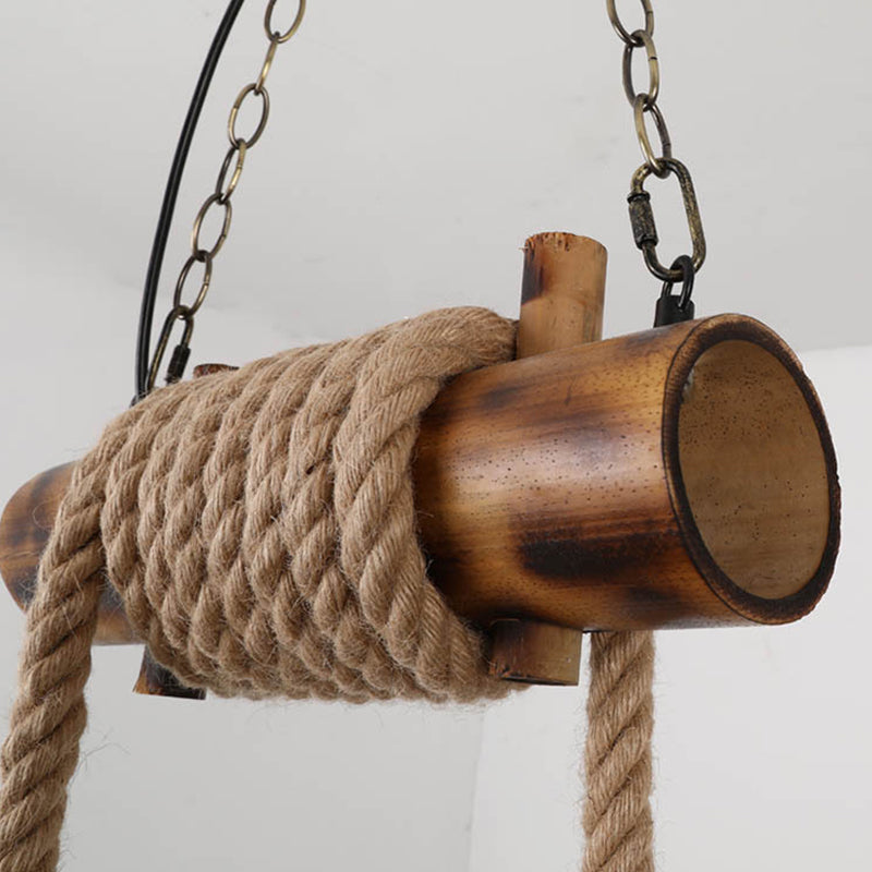 Industrial Style Island Light Hemp Rope Island Hanging Lamp for Living Room