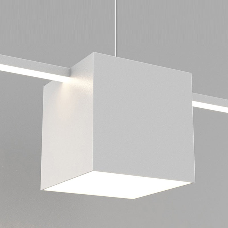 LED Island Light Modern White Island Hanging Light with Silica Gel Shade for Dining Room