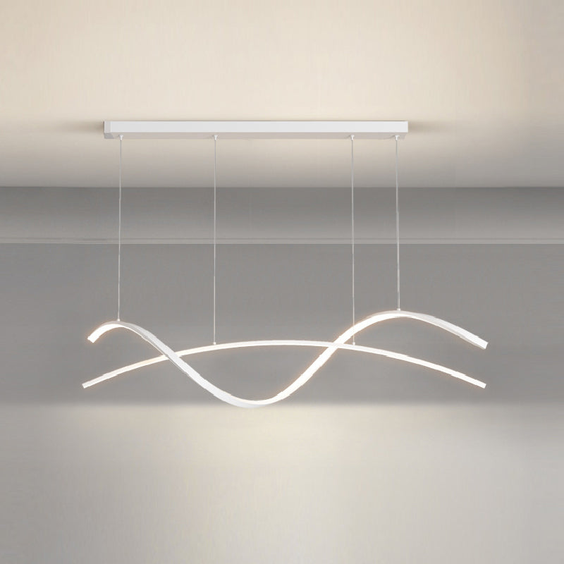 Strip Shape Island Light Modern LED Island Hanging Lamp with Acrylic Shade for Dining Room