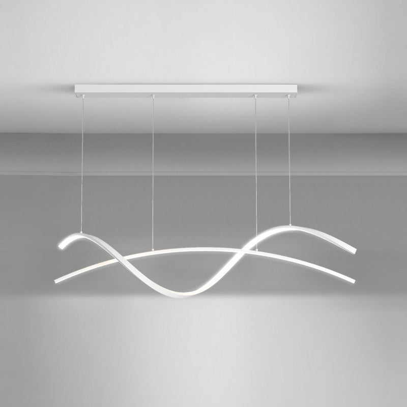 Strip Shape Island Light Modern LED Island Hanging Lamp with Acrylic Shade for Dining Room