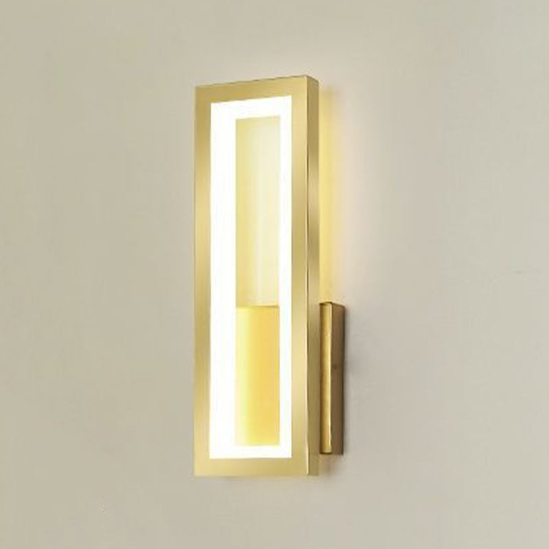 Rectangular Shape Wall Lamp Modern Style Metal 1 Lights Wall Light in White/Black