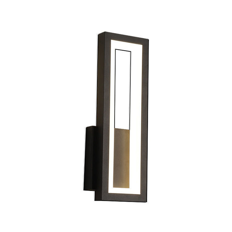 Rectangular Shape Wall Lamp Modern Style Metal 1 Lights Wall Light in White/Black